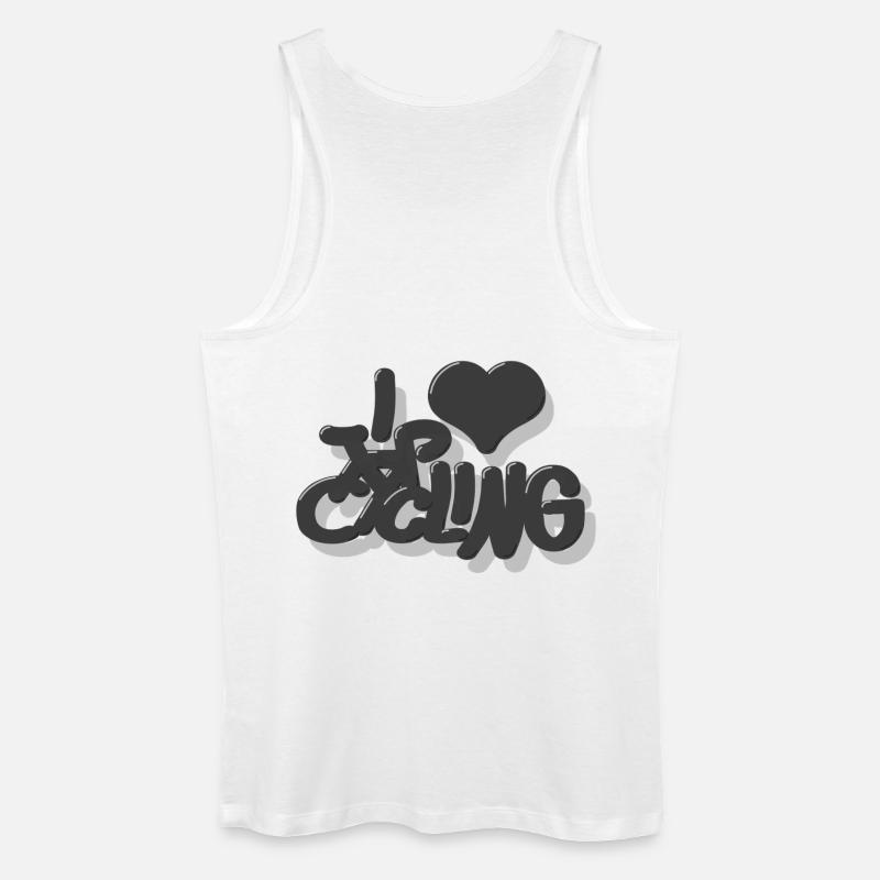 I_love_Cycling_grau - Männer Bio Tank Top - Weiß