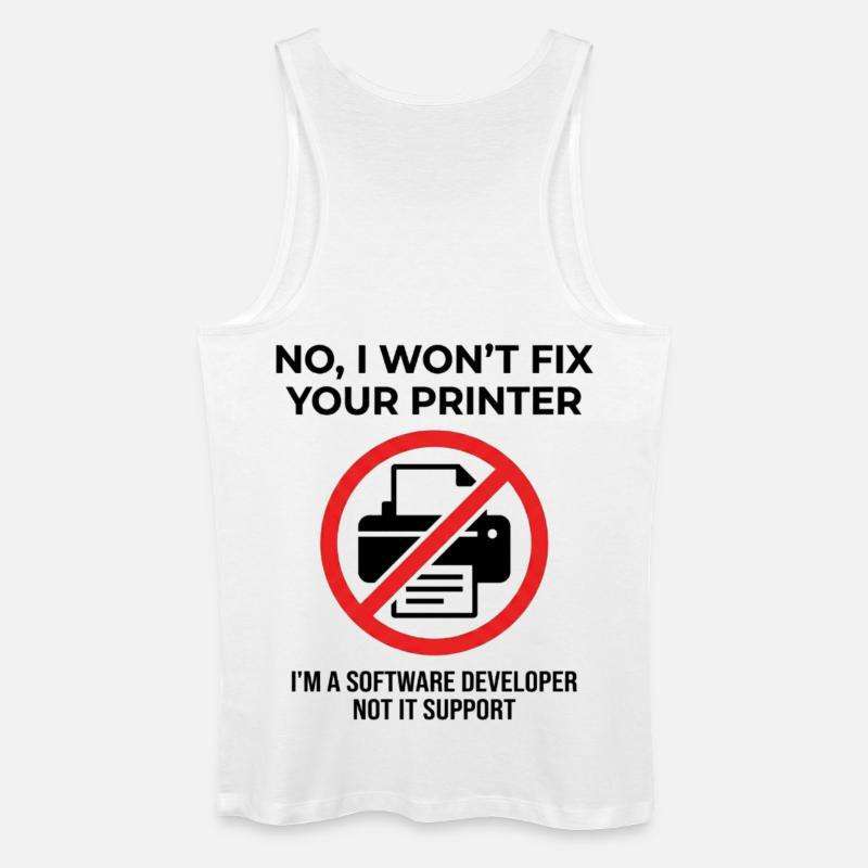 Programmierer: kein IT-Support - Männer Bio Tank Top - Weiß
