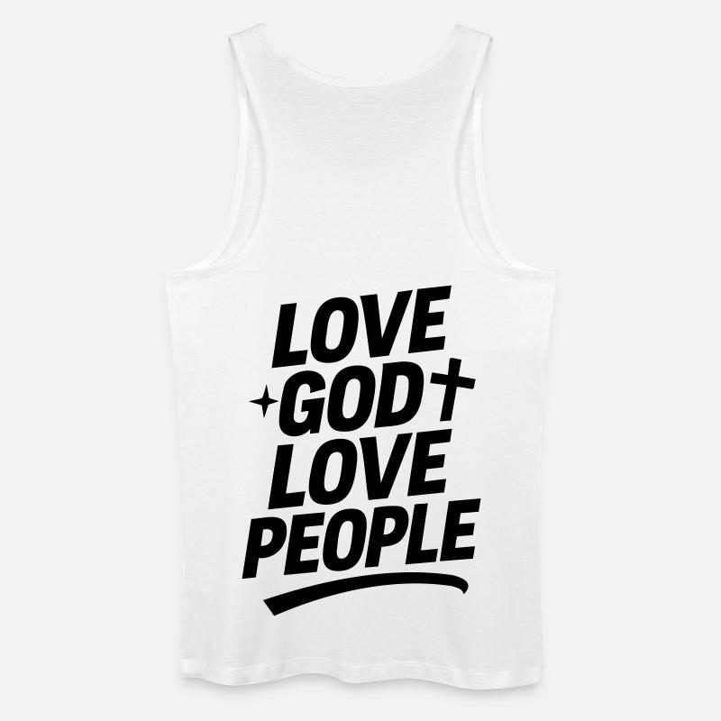Liebe Gott und liebe Deinen Nächsten - Männer Bio Tank Top - Weiß