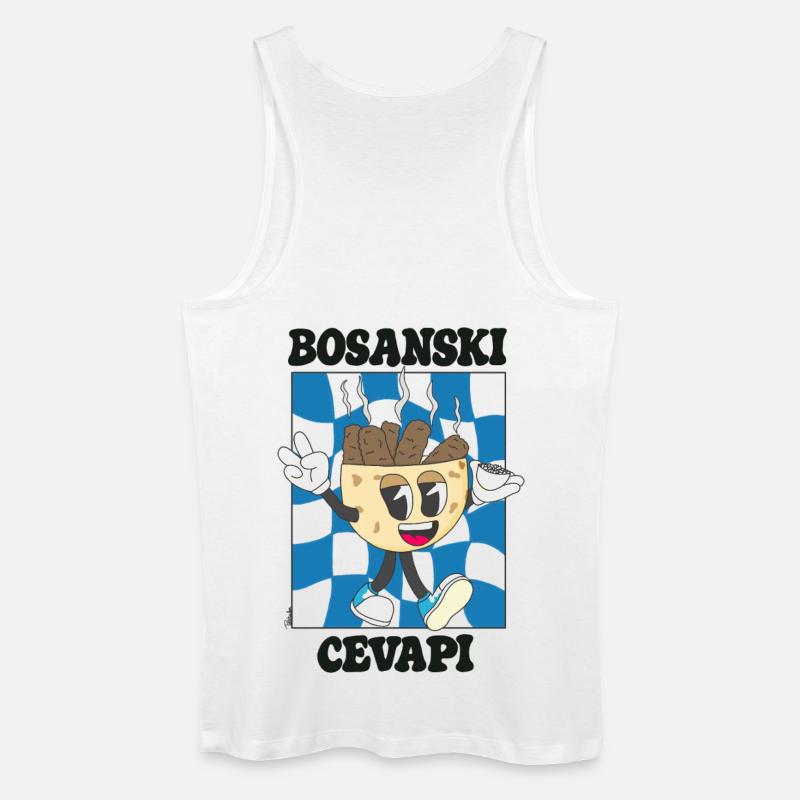 Cevapi Bosnisches Cartoon Blaues Maskottchen - Männer Bio Tank Top - Weiß
