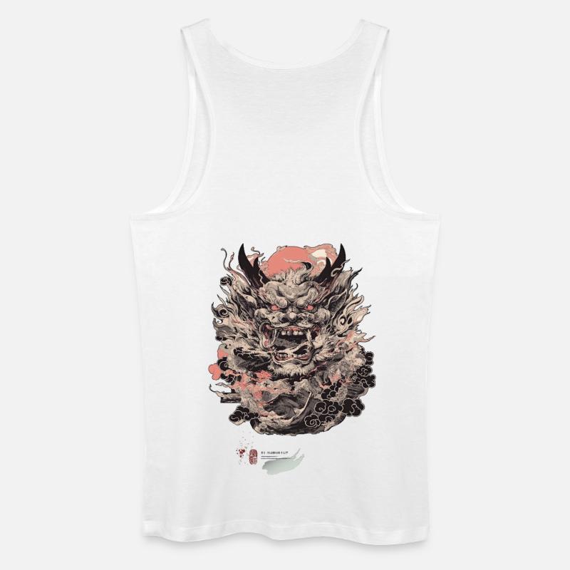 Oni Rising - Japan Maske Samurai - Männer Bio Tank Top - Weiß
