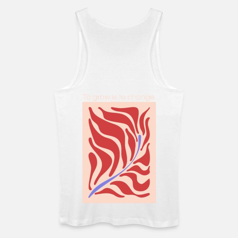 Growth through change – leaf shape pattern - Men’s Organic Tank Top - white
