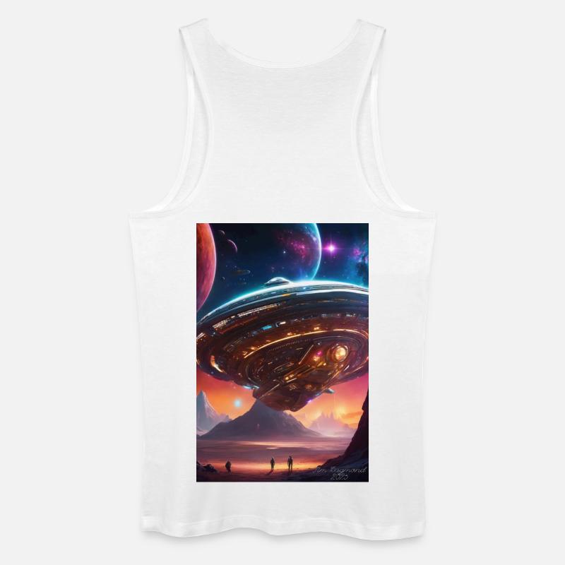 Nebula-Liner über Crimson Valleys - Männer Bio Tank Top - Weiß