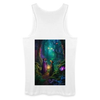 Coven au clair de lune dans la Forêt Enchantée - Débardeur bio Homme - blanc - Dos