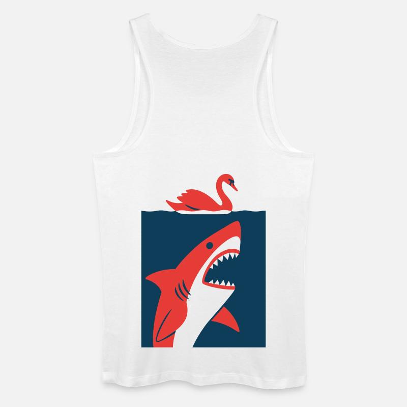 Schwan trifft Hai #2 - Männer Bio Tank Top - Weiß