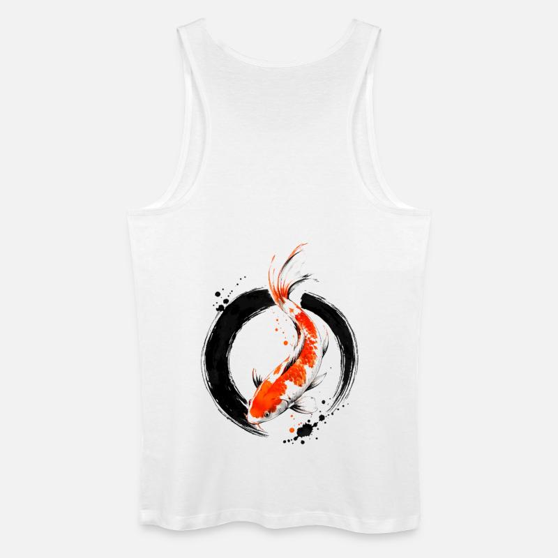 Zen Koi Ink Circle - Männer Bio Tank Top - Weiß