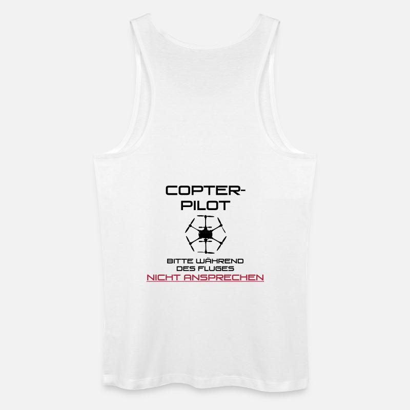 Hinweis Copter-Pilot - Männer Bio Tank Top - Weiß