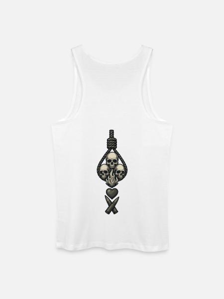 Avi Collection – Skulls & Flame - Men’s Organic Tank Top - white