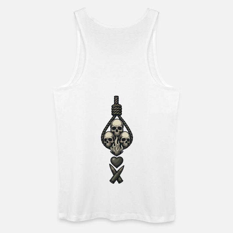 Avi Collection – Skulls & Flame - Männer Bio Tank Top - Weiß