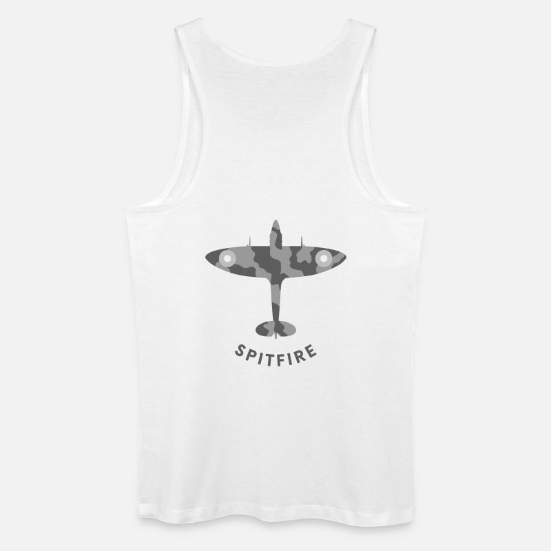 Spitfire-Jagdflugzeug - Männer Bio Tank Top - Weiß