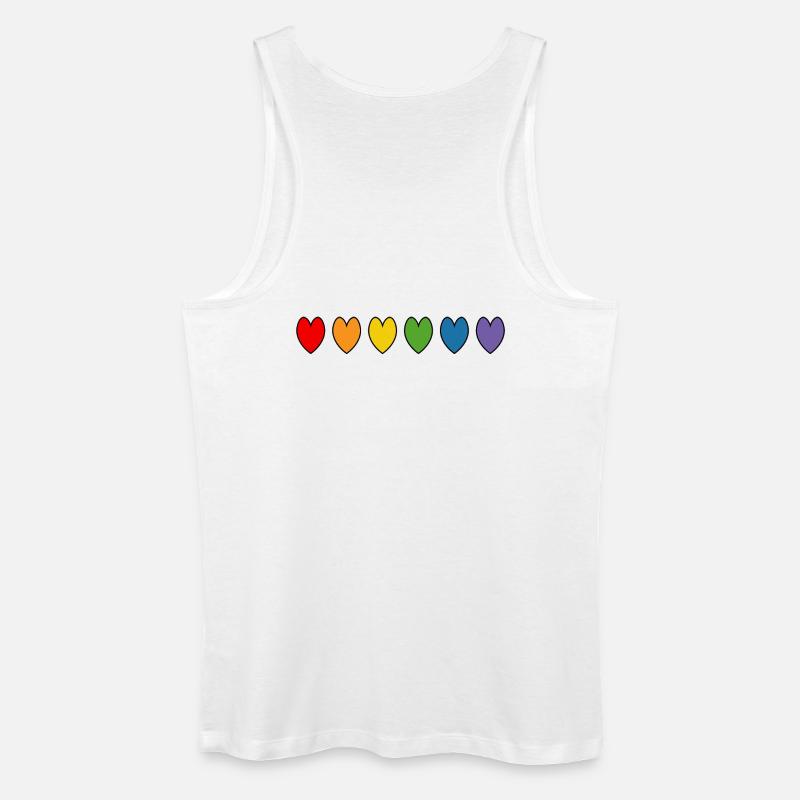 rainbow hearts - Männer Bio Tank Top - Weiß