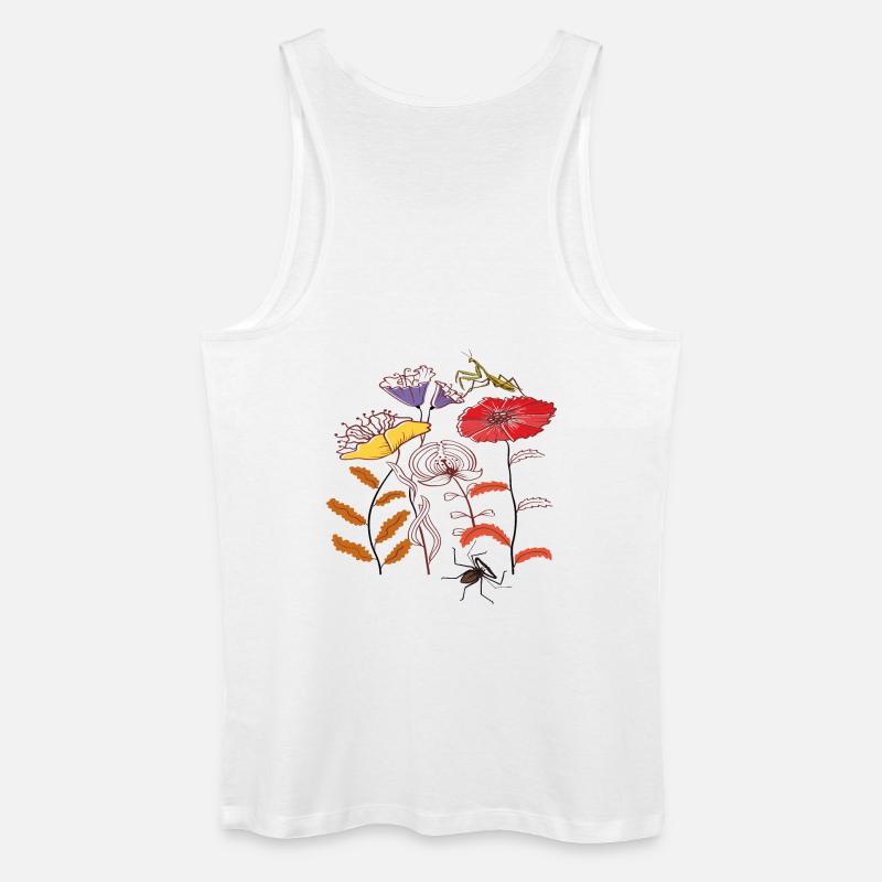 Gartenblumen mit Insekten - Männer Bio Tank Top - Weiß