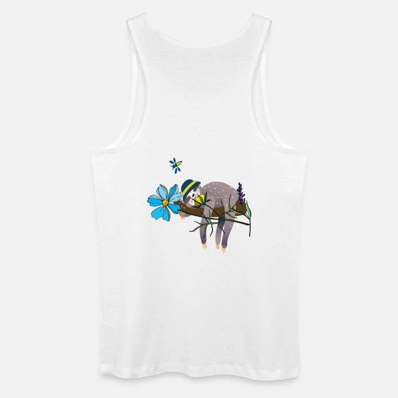Faultier im Garten - Männer Bio Tank Top - Weiß