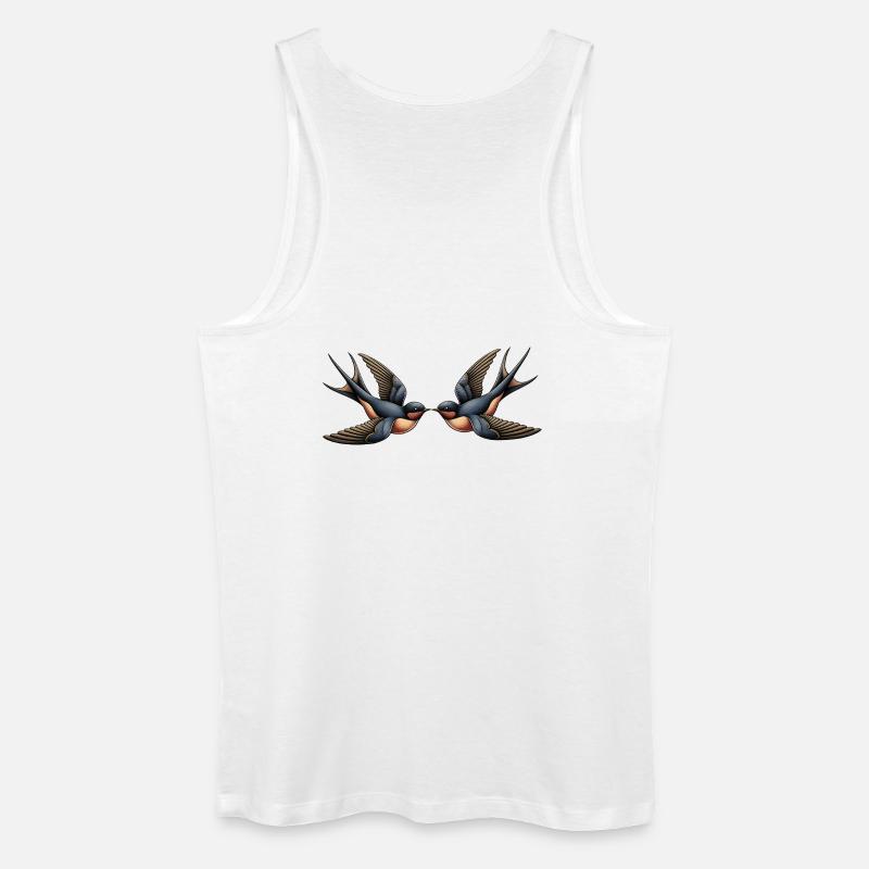 Schwalben – Rockabilly - Männer Bio Tank Top - Weiß