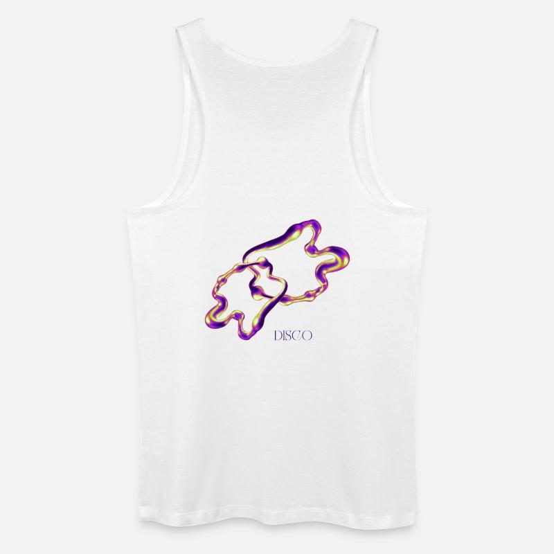 Disco Blob – Neon Abstract Liquid Art - Männer Bio Tank Top - Weiß