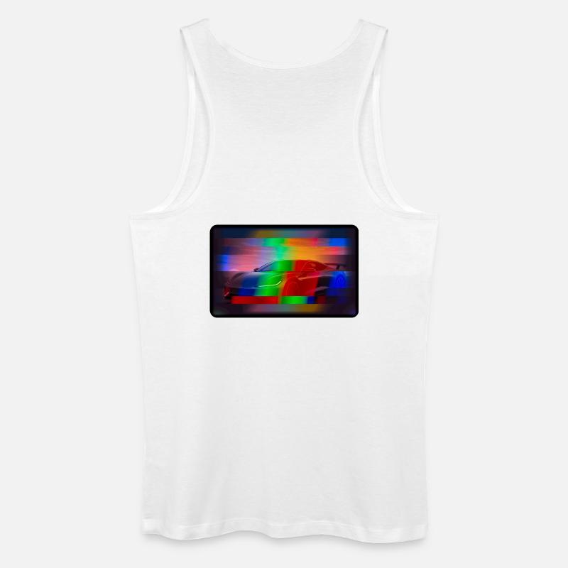 Futuristisches Sportauto mit Regenbogen-Effekt - Männer Bio Tank Top - Weiß