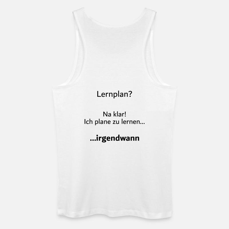 University saying "Learning plan?" Student Gift, Students - Men’s Organic Tank Top - white