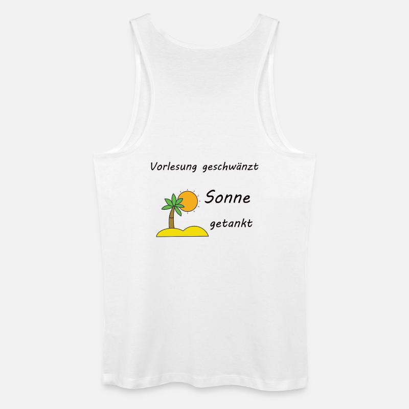 Unispruch "Sonne getankt" Geschenk, Studenten - Männer Bio Tank Top - Weiß