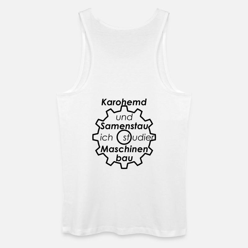 Unispruch "Karohemd und Samenstau" Studenten - Männer Bio Tank Top - Weiß