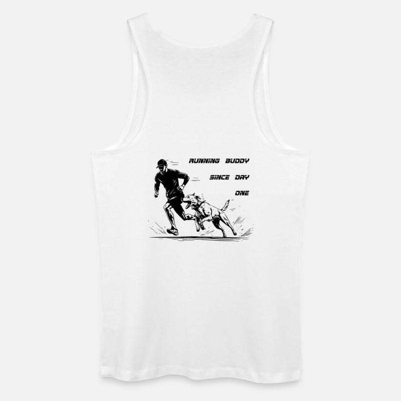 Joggen mit Hund Running Buddy - Männer Bio Tank Top - Weiß