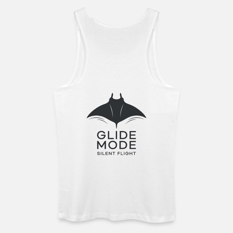 GLIDE MODE – minimalistische Mantarochen-Silhouett - Männer Bio Tank Top - Weiß