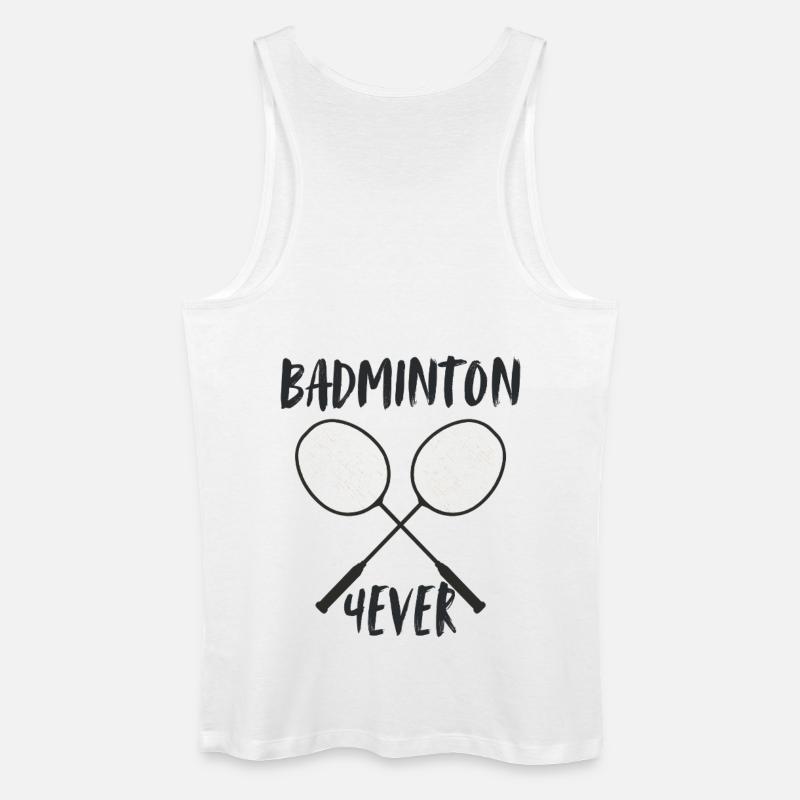 Badminton Forever Schläger - Männer Bio Tank Top - Weiß