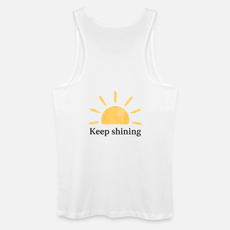 Keep Shining – Sonne – Minimalistisch - Männer Bio Tank Top - Weiß