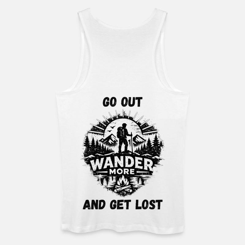 Wander More Backprint - Männer Bio Tank Top - Weiß