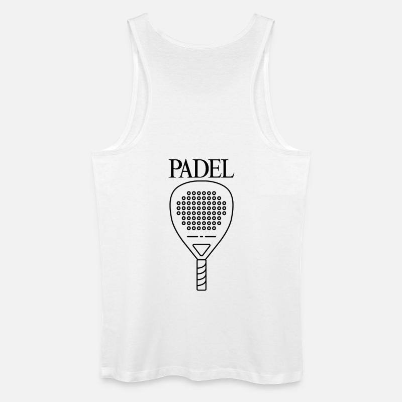 Padel Schläger - Männer Bio Tank Top - Weiß
