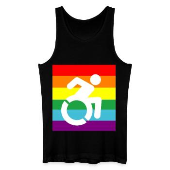 Handicapé, Gay, En fauteuil roulant, Pride, LGBTQ # - Débardeur bio Homme - noir - Devant