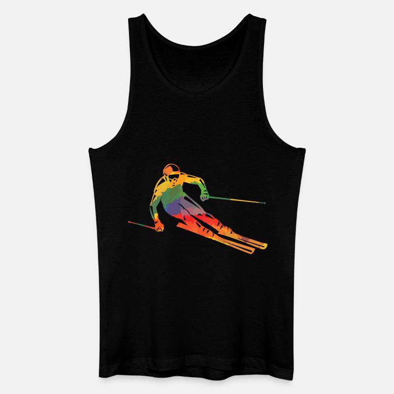 Farbiger Skifahrer - Männer Bio Tank Top - Schwarz