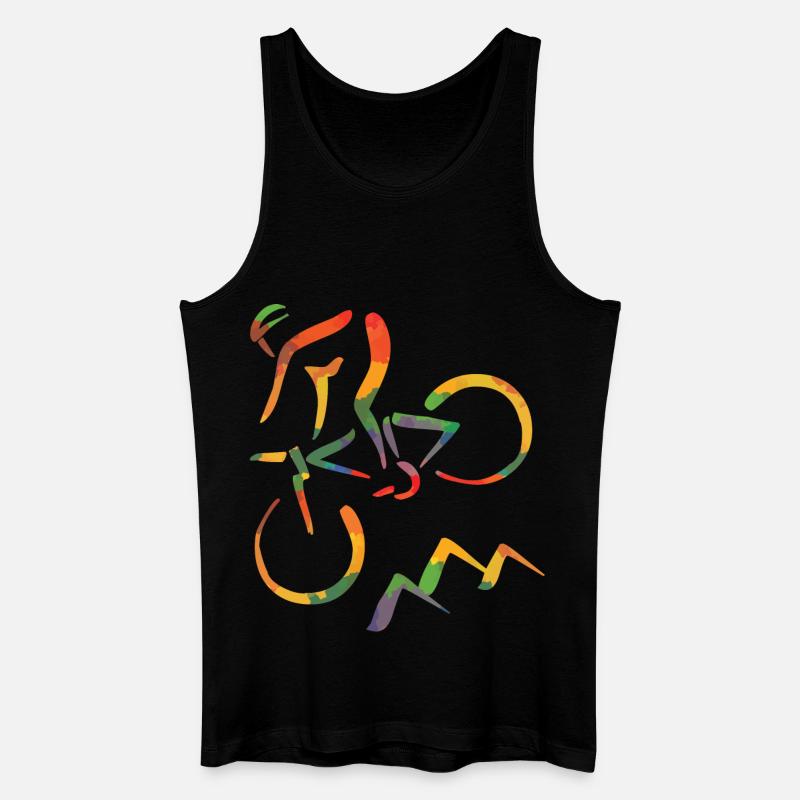 Farbiger Mountainbiker - Männer Bio Tank Top - Schwarz