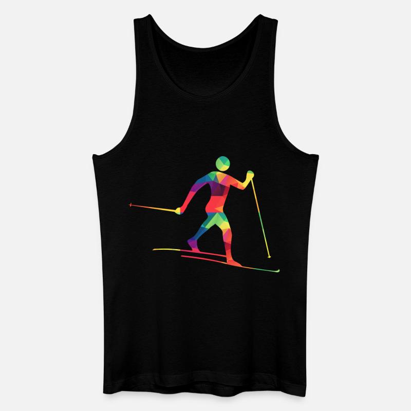 Bunter Langläufer - Männer Bio Tank Top - Schwarz
