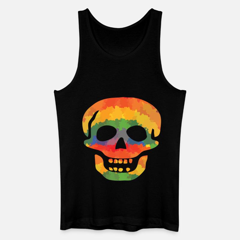 Farbiger Totenschädel - Männer Bio Tank Top - Schwarz