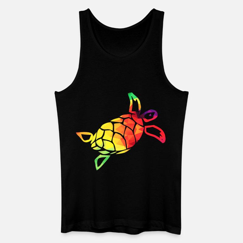 Bunte Schildkröte - Männer Bio Tank Top - Schwarz
