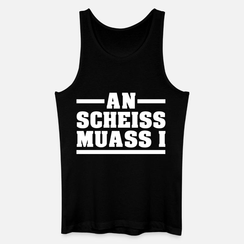 AN SCHEISS MUASS I - Männer Bio Tank Top - Schwarz