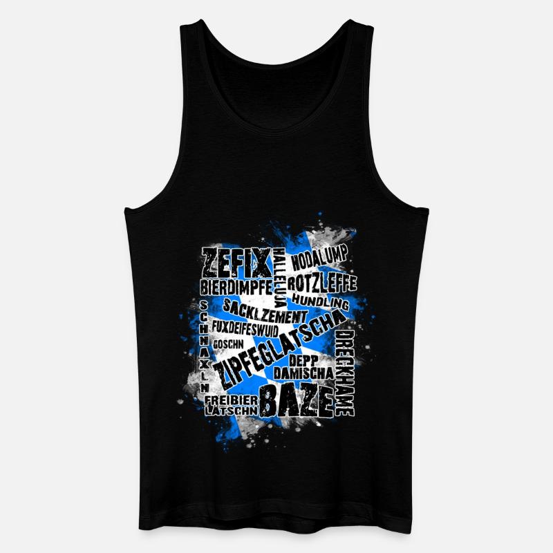Bayrische Schimpfwörter - Männer Bio Tank Top - Schwarz
