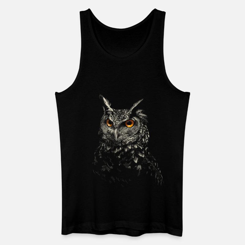 Eule - Männer Bio Tank Top - Schwarz
