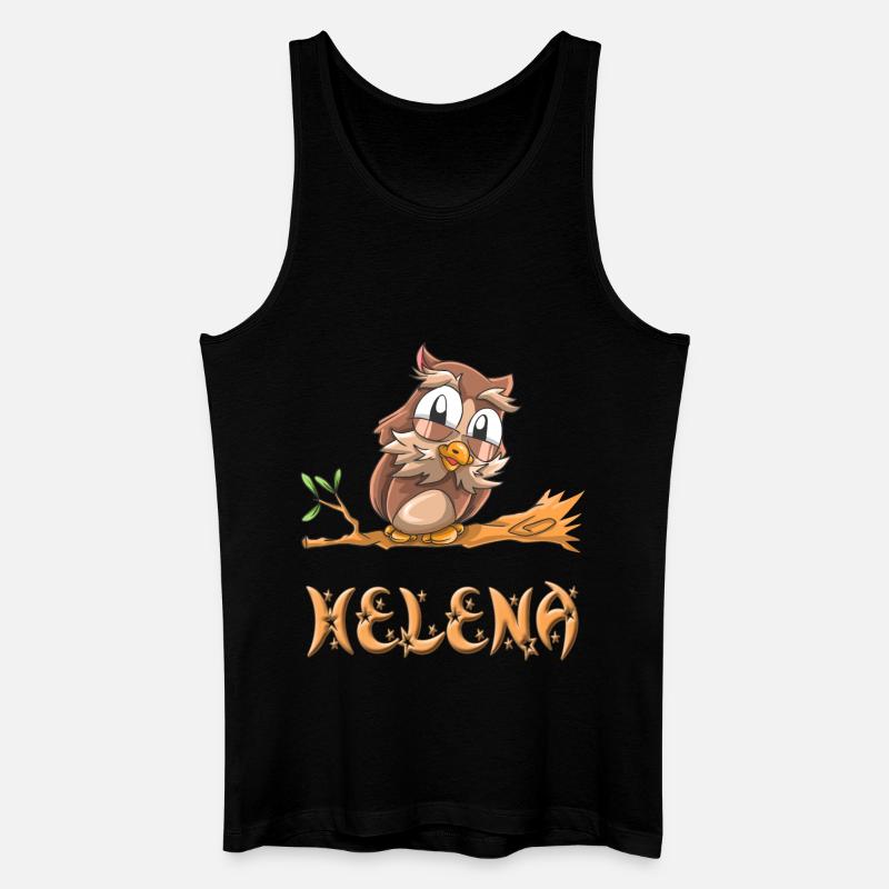Eule Helena - Männer Bio Tank Top - Schwarz