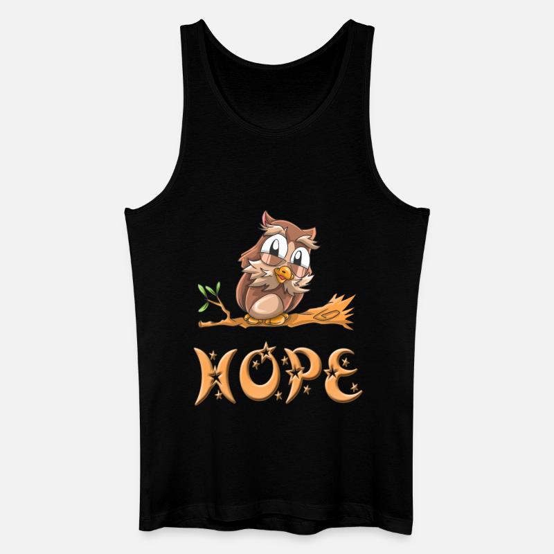 Eule Hope - Männer Bio Tank Top - Schwarz