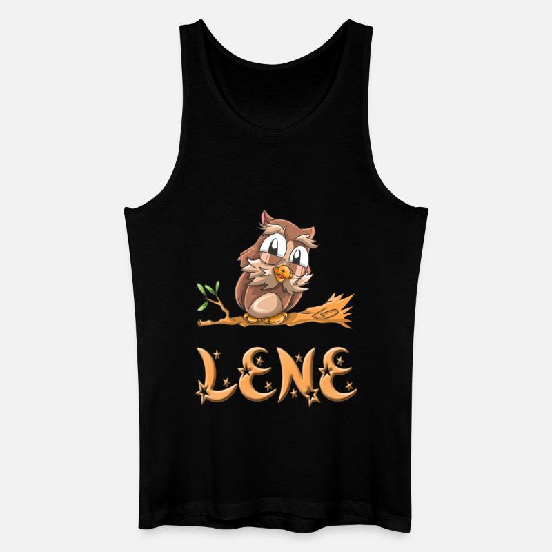 Eule Lene - Männer Bio Tank Top - Schwarz