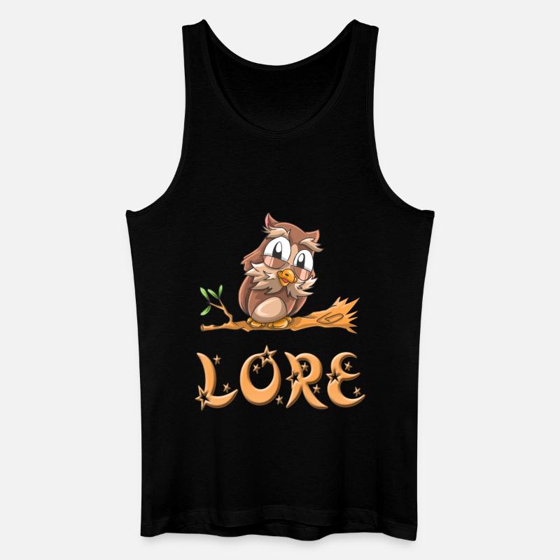 Eule Lore - Männer Bio Tank Top - Schwarz