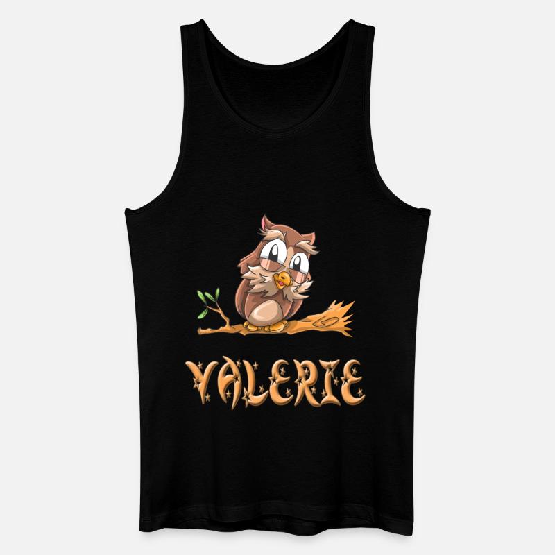 Eule Valerie - Männer Bio Tank Top - Schwarz