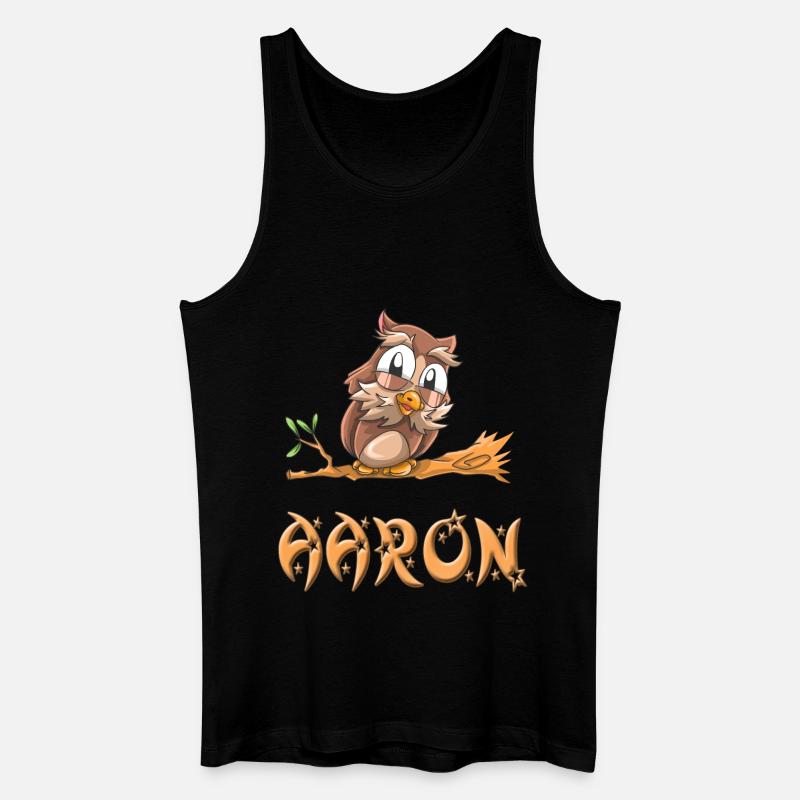 Eule Aaron - Männer Bio Tank Top - Schwarz