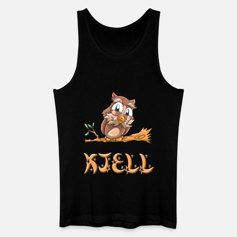 Eule Kjell - Männer Bio Tank Top - Schwarz