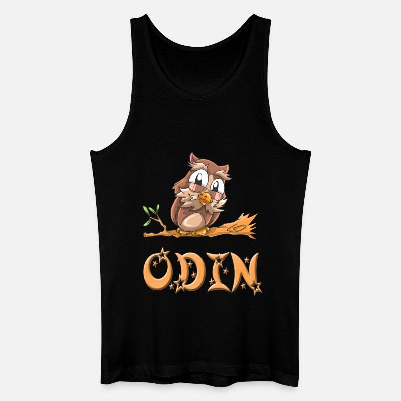 Eule Odin - Männer Bio Tank Top - Schwarz