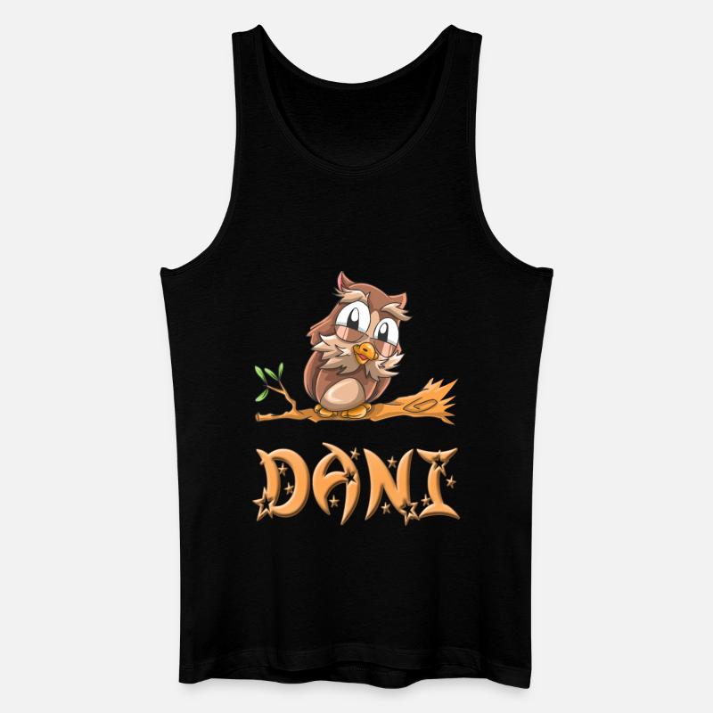 Eule Dani - Männer Bio Tank Top - Schwarz
