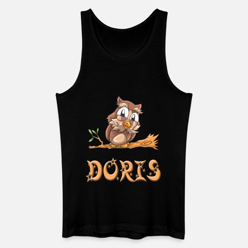 Eule Doris - Männer Bio Tank Top - Schwarz
