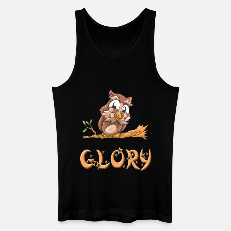 Eule Glory - Männer Bio Tank Top - Schwarz