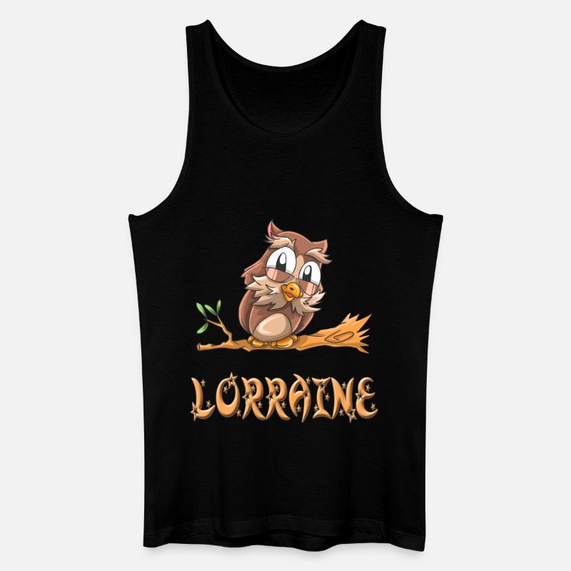 Eule Lorraine - Männer Bio Tank Top - Schwarz